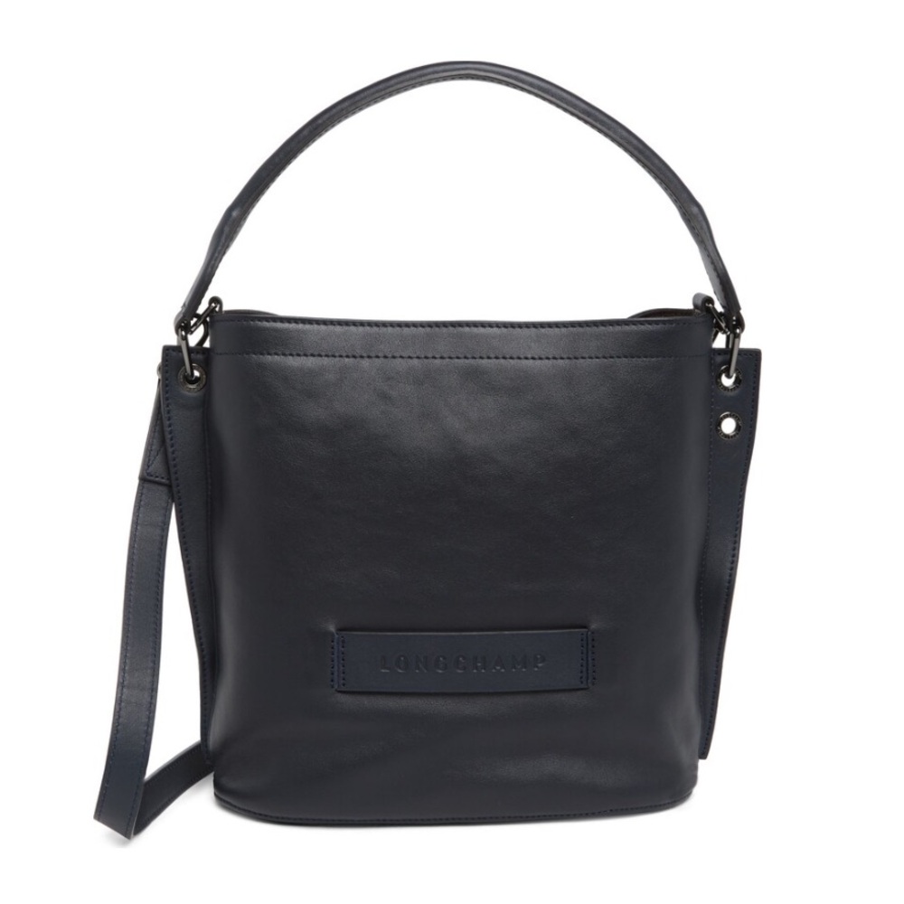Longchamp Leather Crossbody Hobo Bag